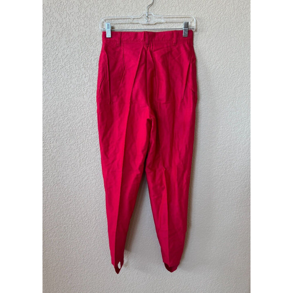 The Limited Vintage 80s Stirrup Pants Red Rayon Blend Spandex Stretch Sz 10 - Picture 2 of 8